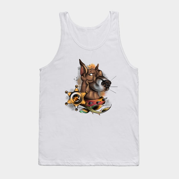 Doberman Dog Police Tank Top by Fabio Galuppi Ink